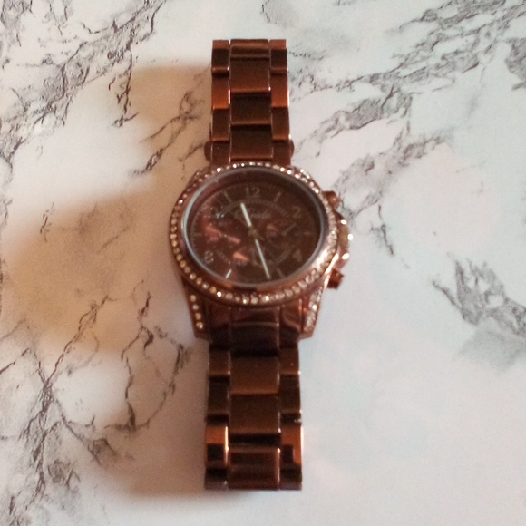 Breda Ladies Watch #2288 Bronze with Crystals - Picture 3 of 12